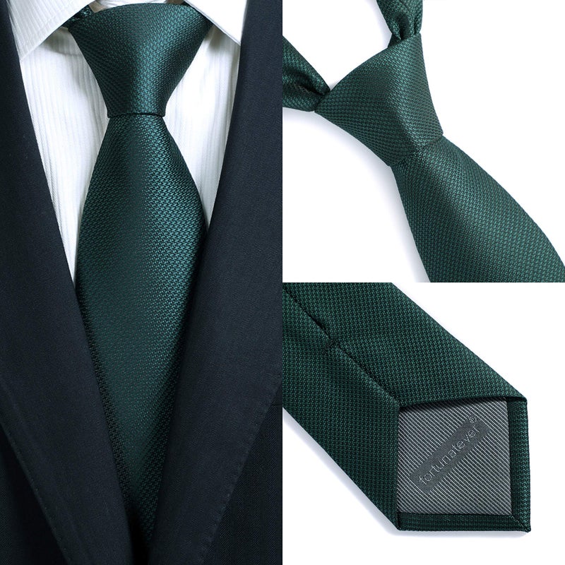 fortunatever Green Ties For Men,Mens Solid Necktie+Gift Box,58"Ã—3.35" - Image 3
